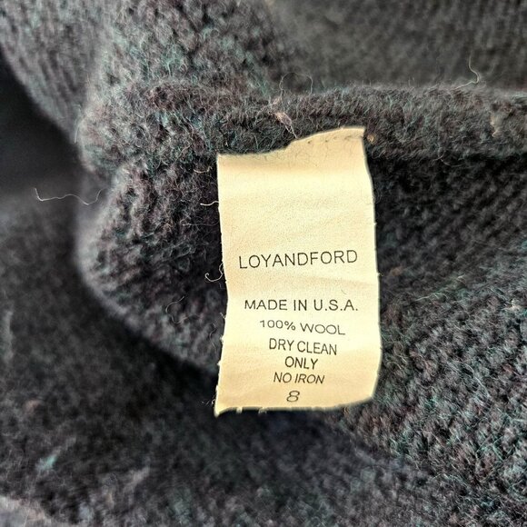 Loyandford Heavy Wool Sweater Hunter Green Tight Knit Deep V Neck Women M - Picture 10 of 10